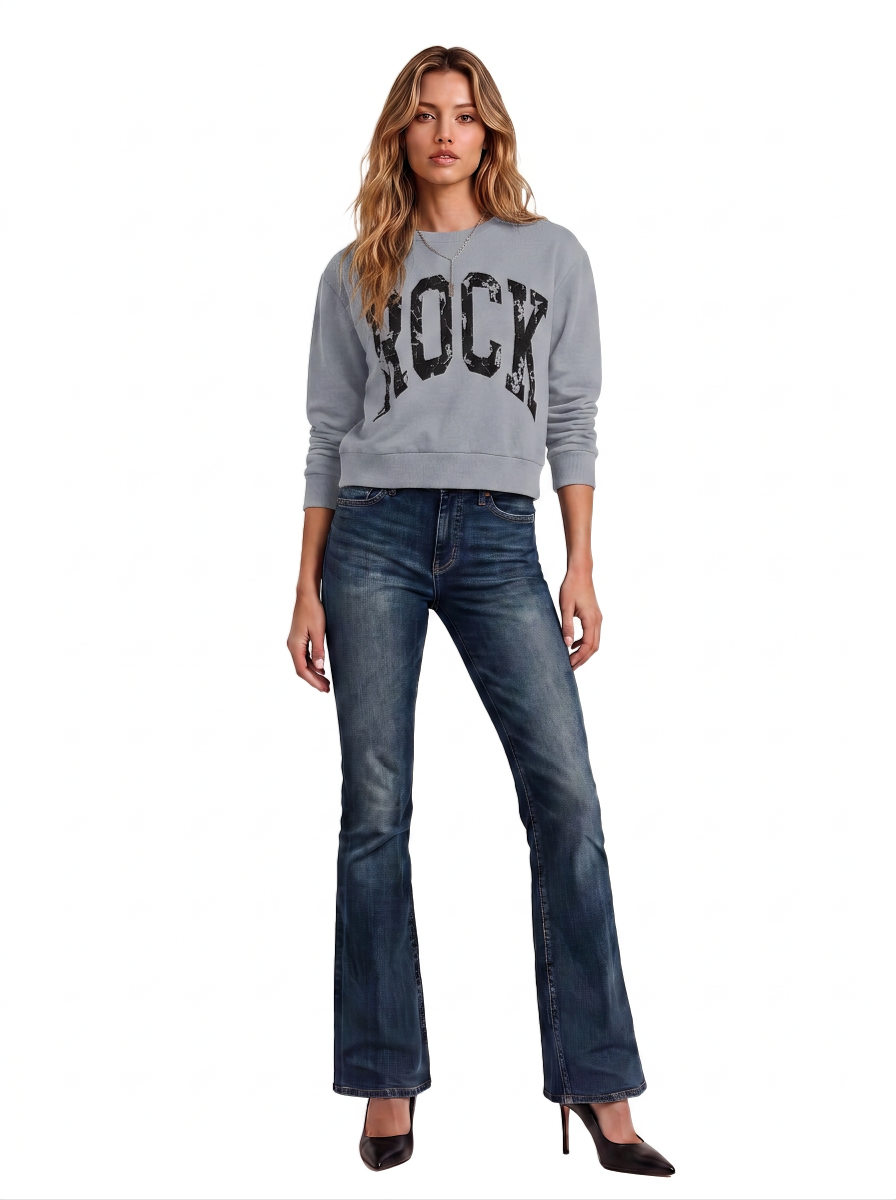 Distressed Rock Graphic Sweatshirt
