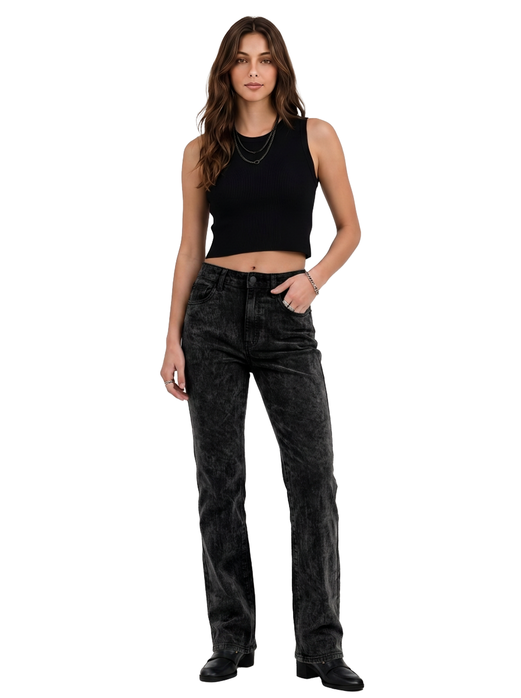 Kaia Mid Rise Straight Jean