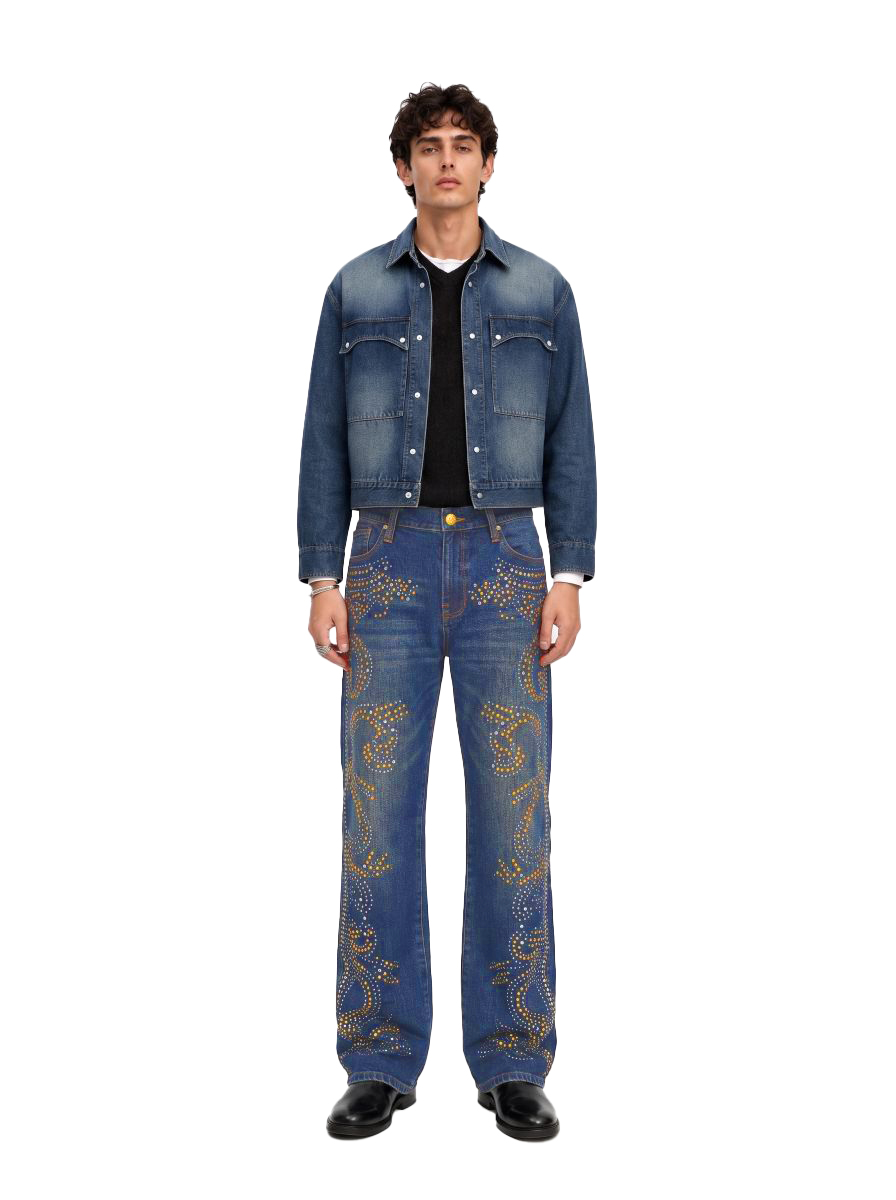 Neil Baroque Print Straight Jean