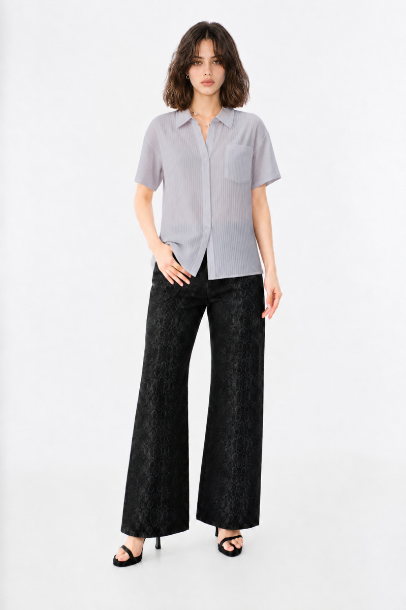 Washed Drawcord Knit Top