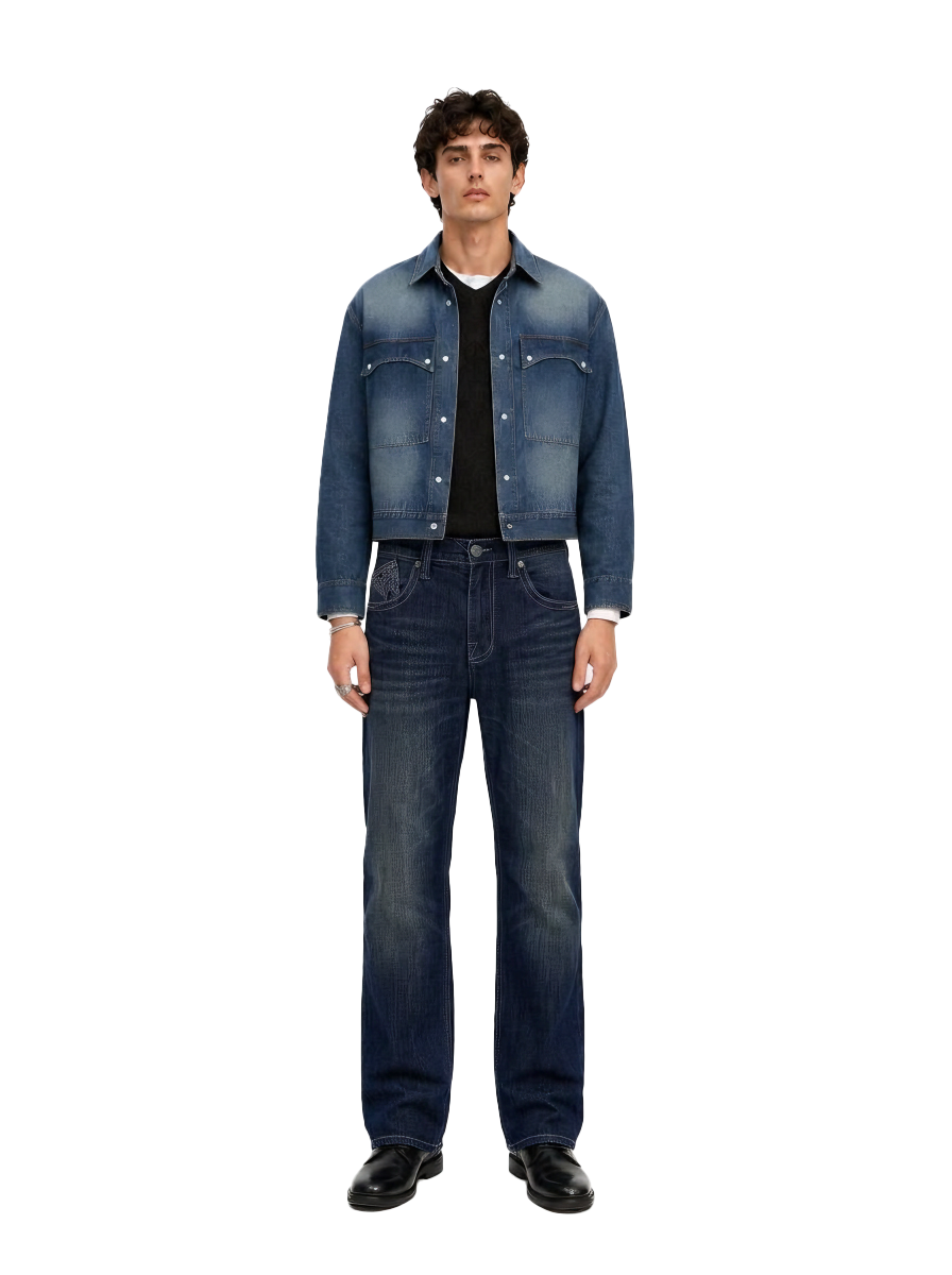 Neil Studded Straight Leg Jean