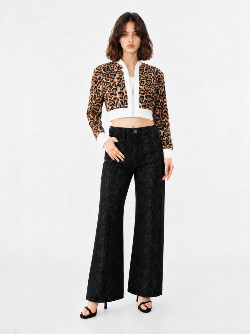 Leopard Print Bomber Jacket
