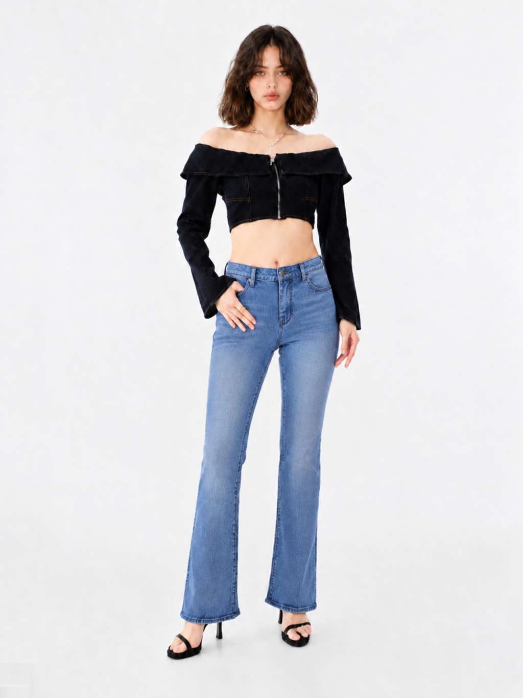 Fever White Logo Pocket Bootcut Jean