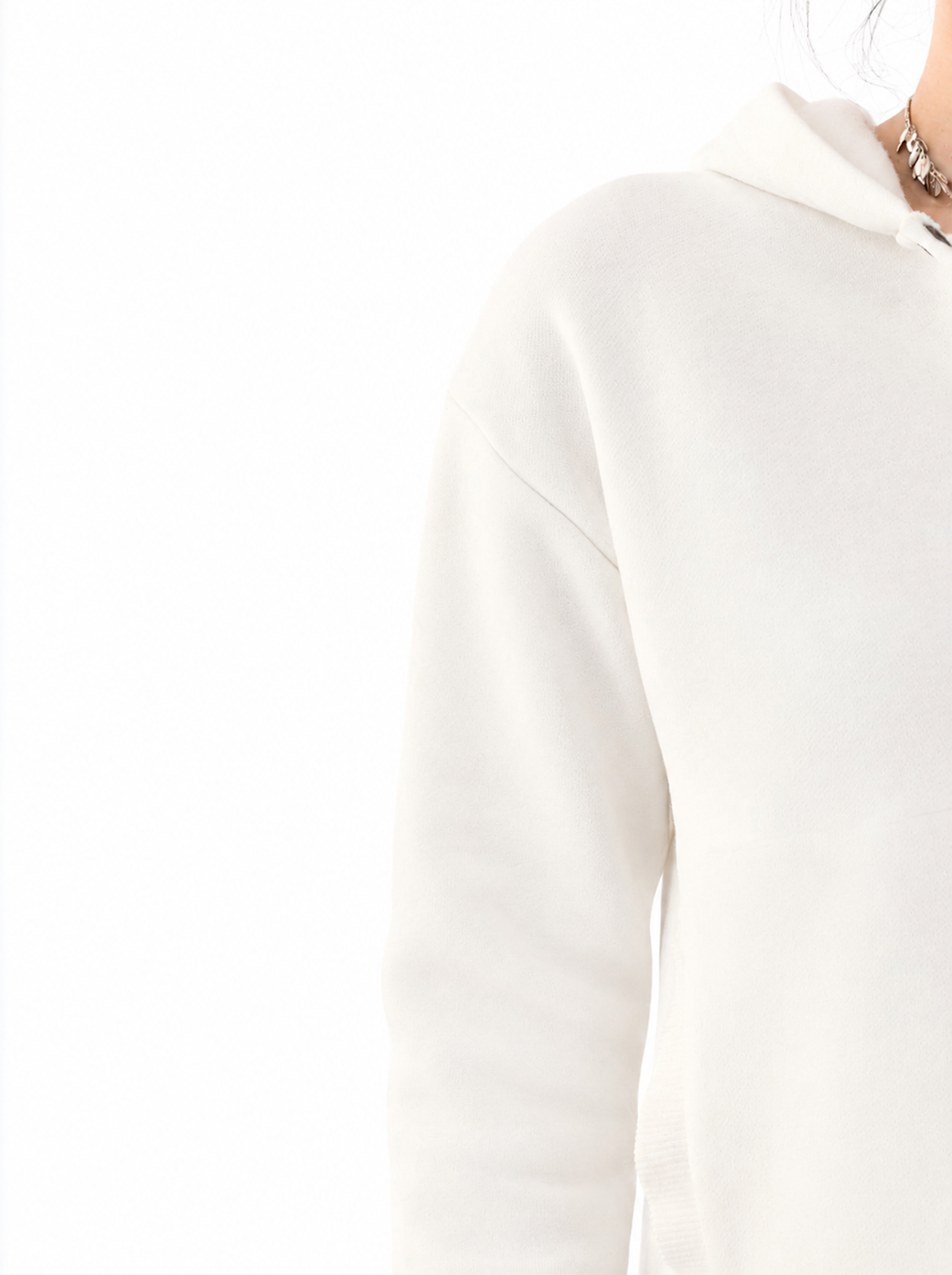 Embroidered Logo White Hoodie