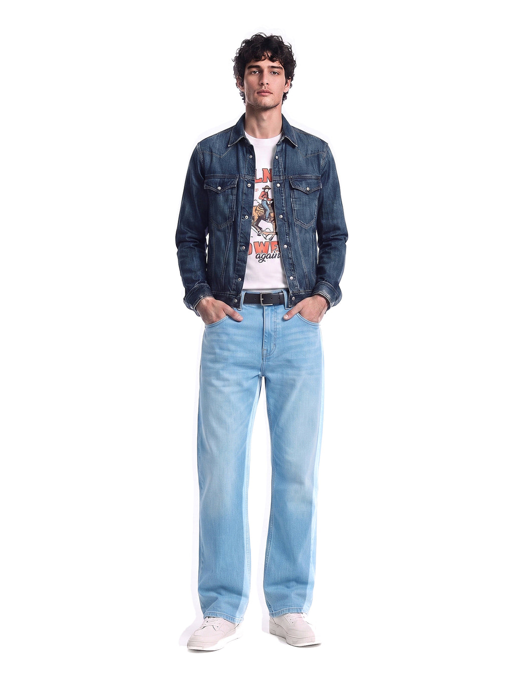 Neil Mid Rise Embroidered Straight Jean