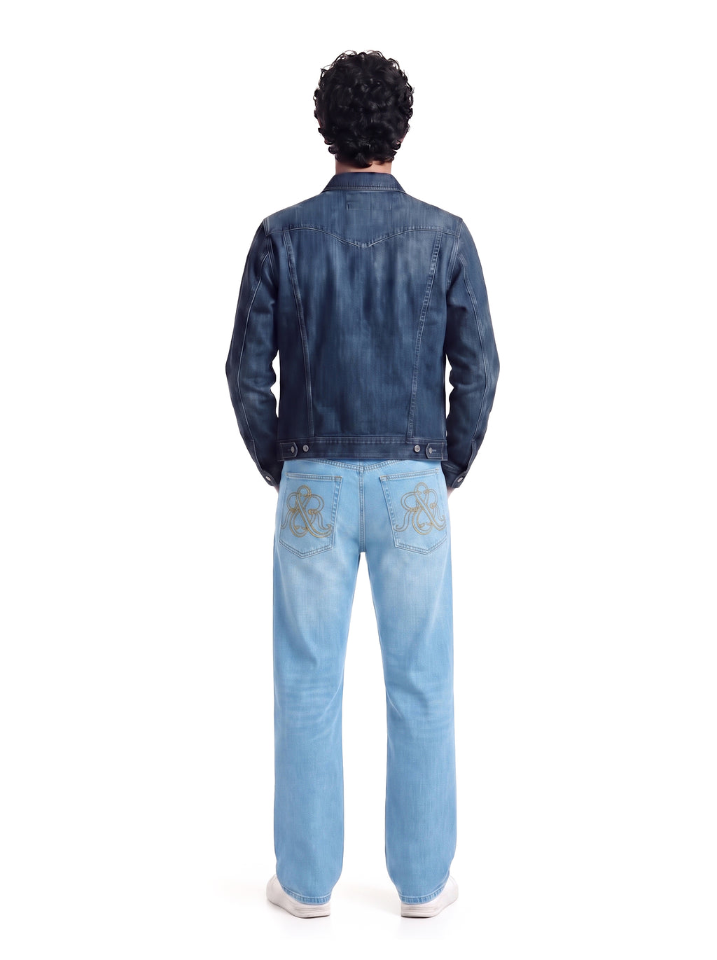 Neil Mid Rise Embroidered Straight Jean