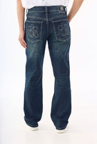Neil Mid Rise Embroidered Straight Jean