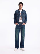 Neil Mid Rise Embroidered Straight Jean