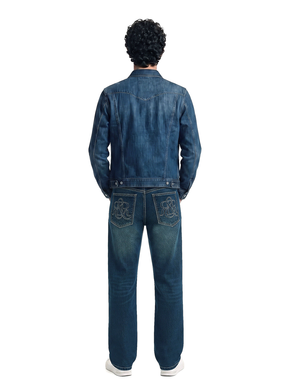Neil Mid Rise Embroidered Straight Jean