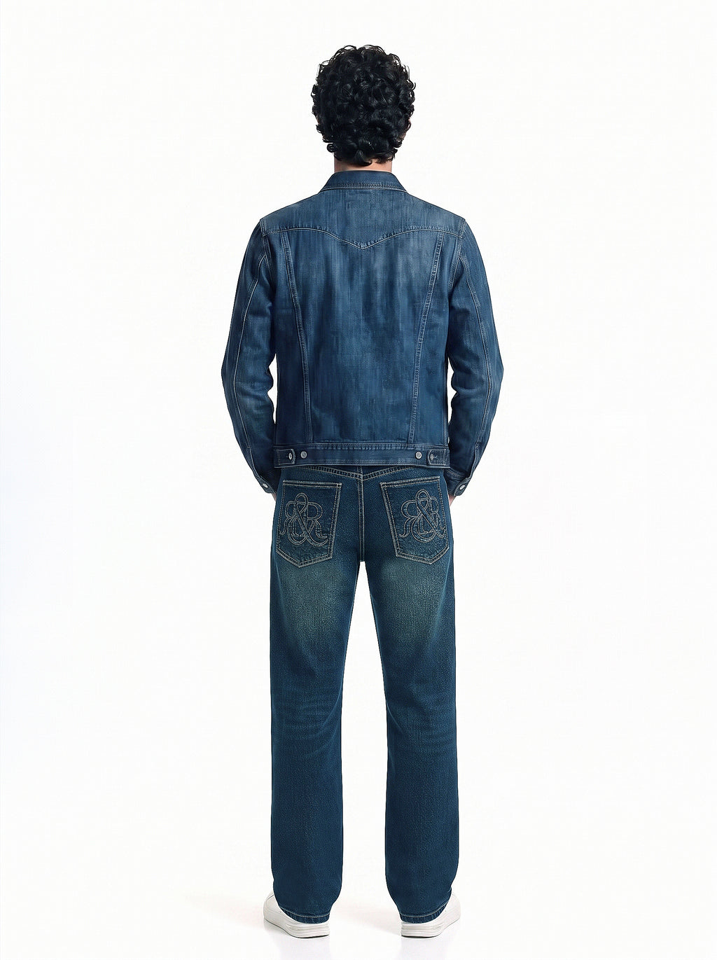 Neil Mid Rise Embroidered Straight Jean