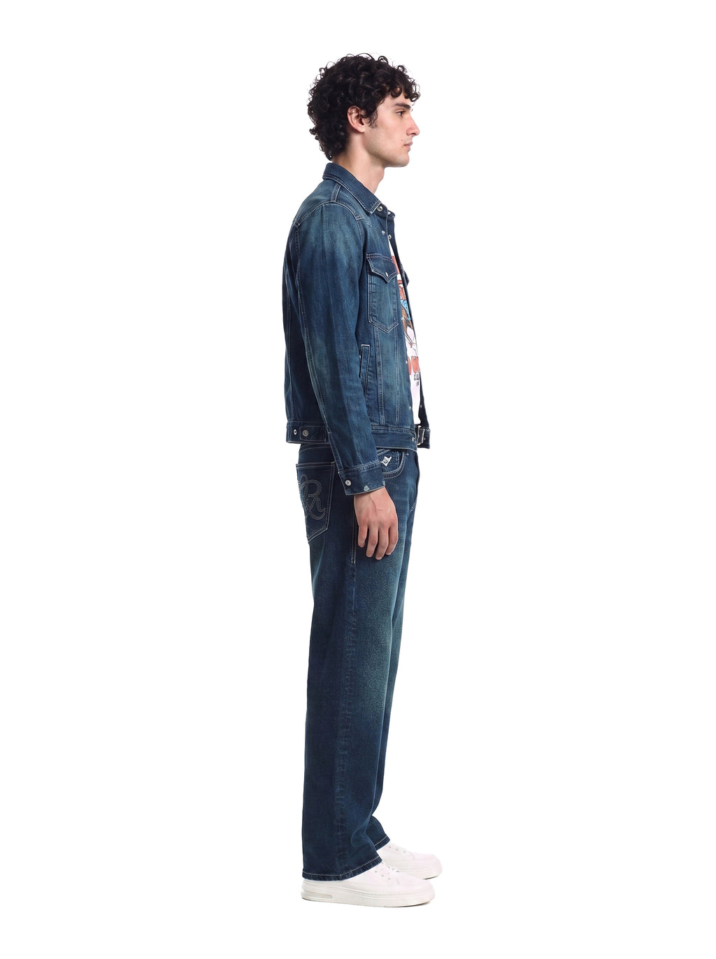 Neil Mid Rise Embroidered Straight Jean