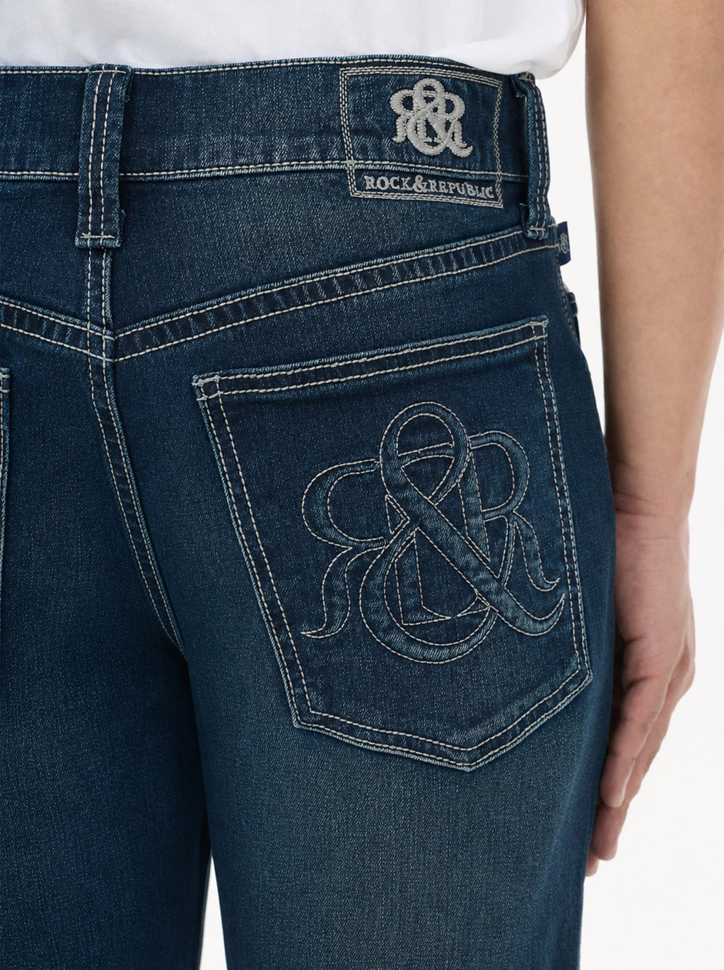 Neil Mid Rise Embroidered Straight Jean
