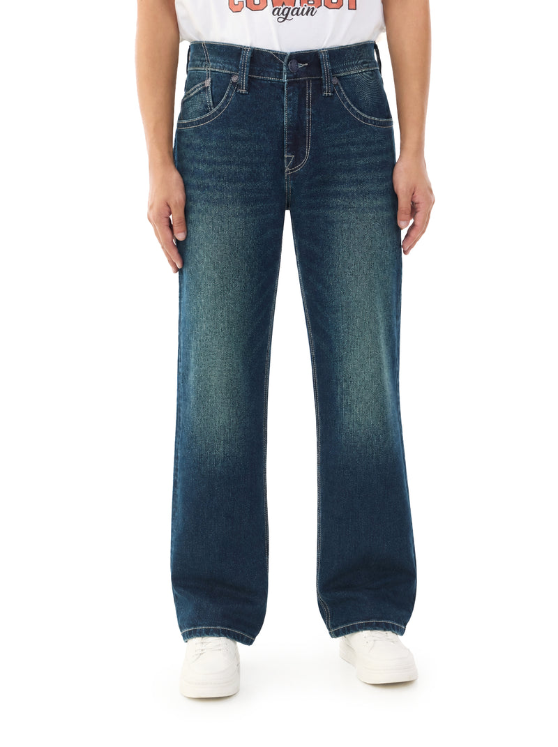 Neil Mid Rise Embroidered Straight Jean