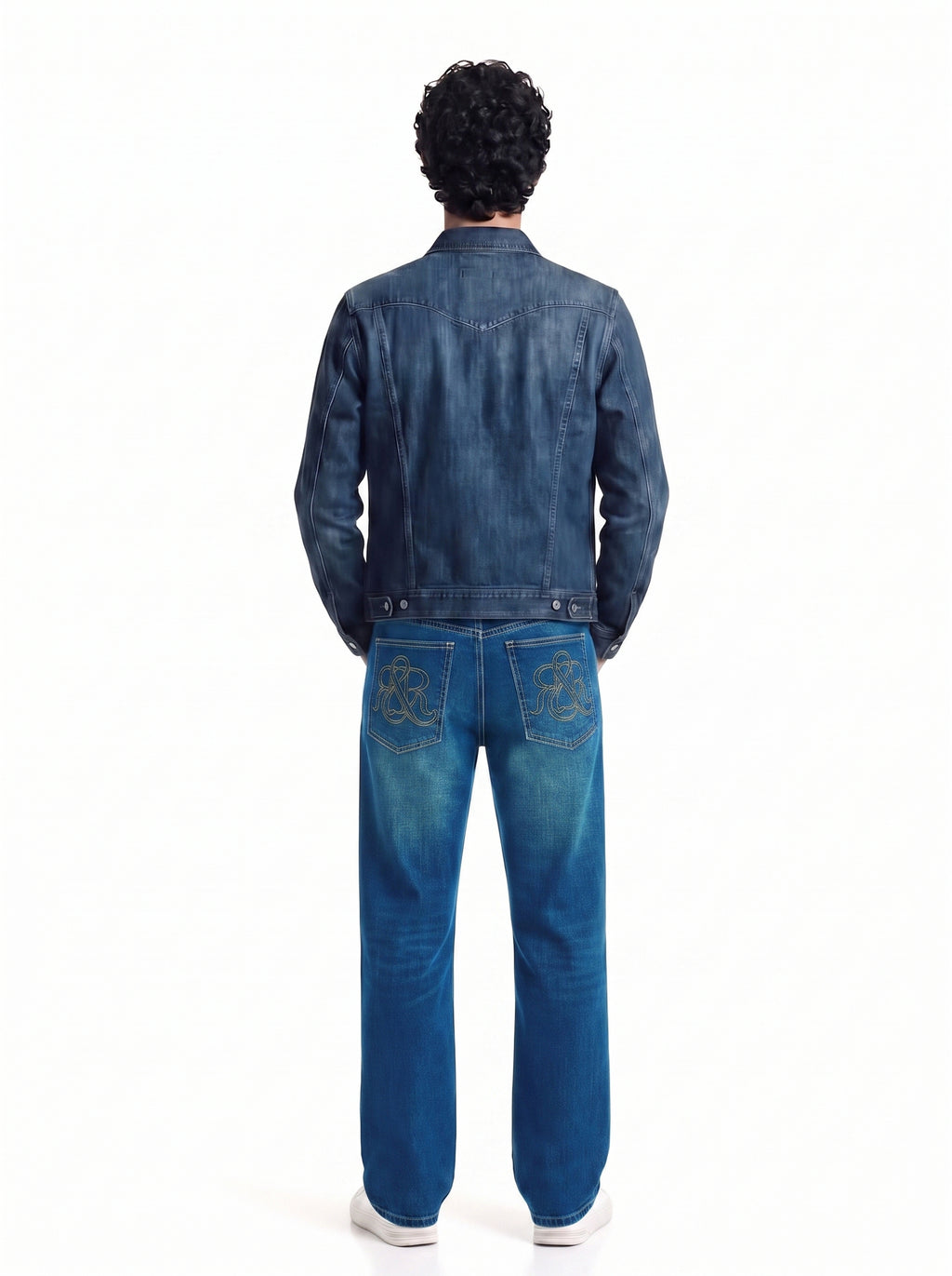Neil Mid Rise Embroidered Straight Jean