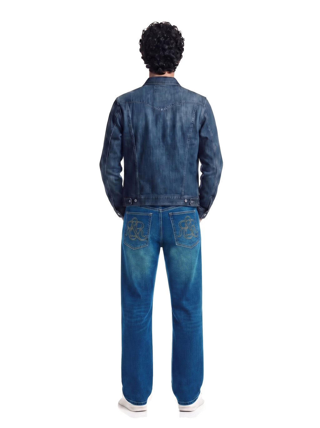 Neil Mid Rise Embroidered Straight Jean
