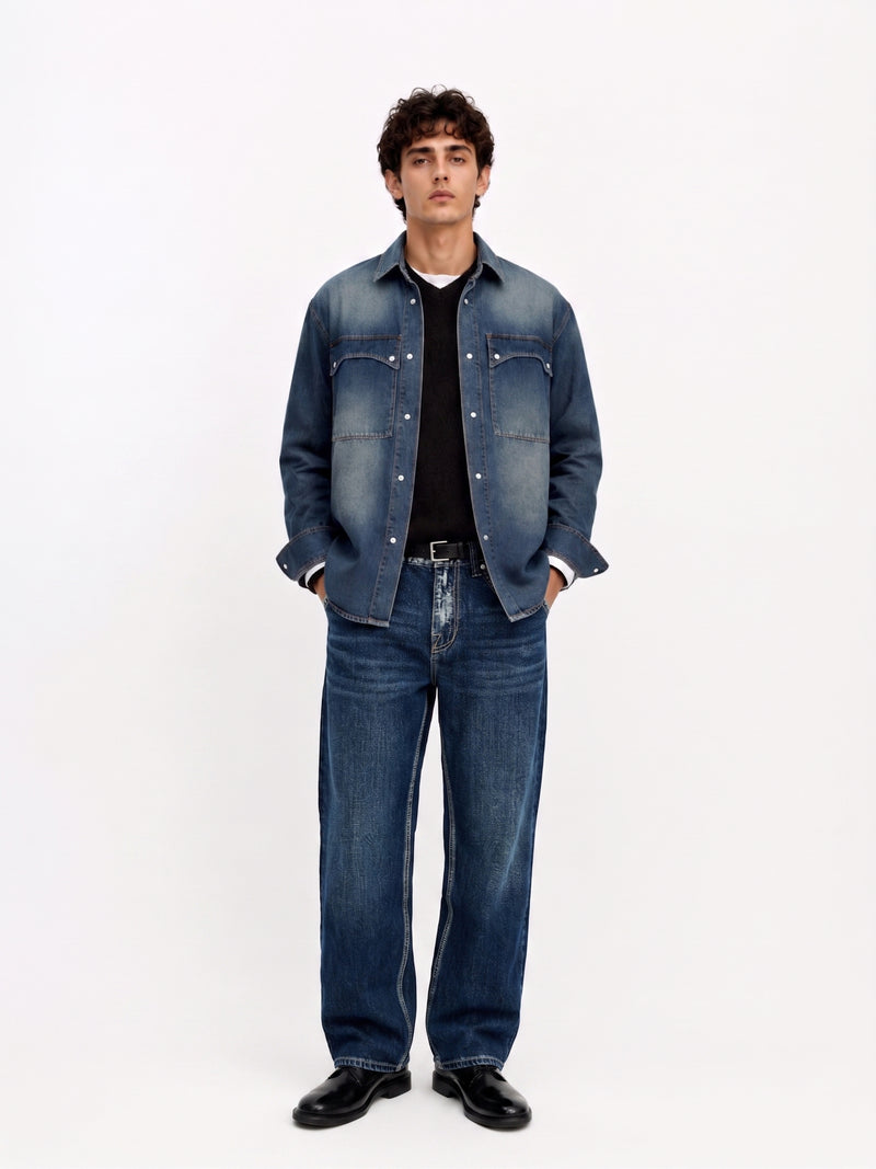 Neil Angular Back Pocket Straight Jean