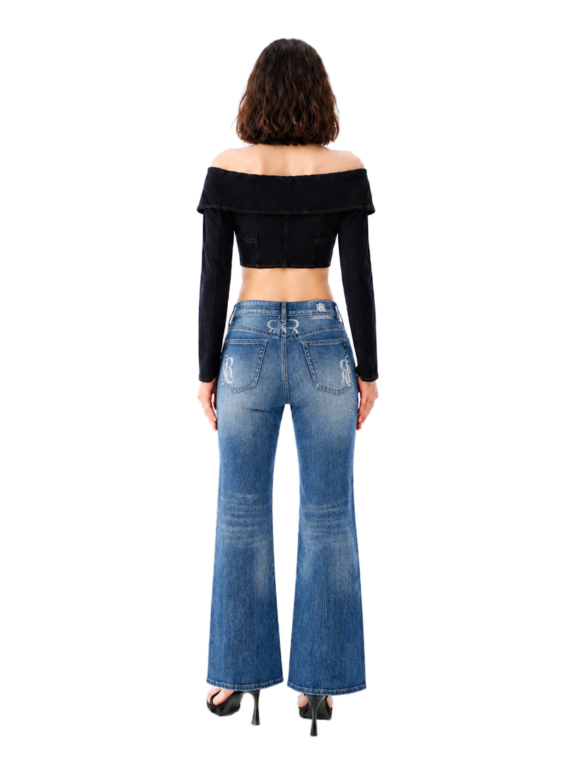 Karli Monogram Bootcut Jean