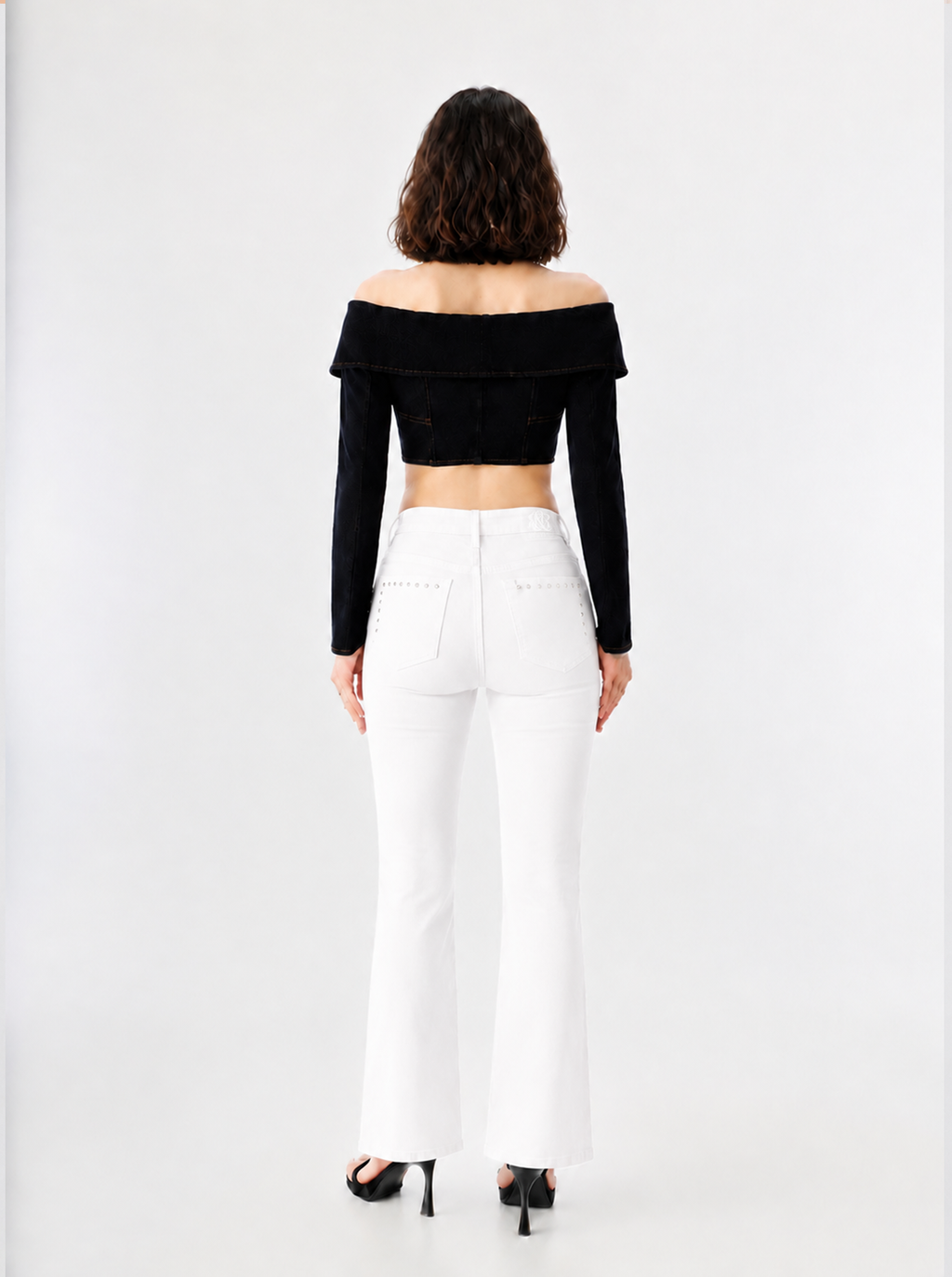 Kasandra Mid Rise Studded Bootcut Jean