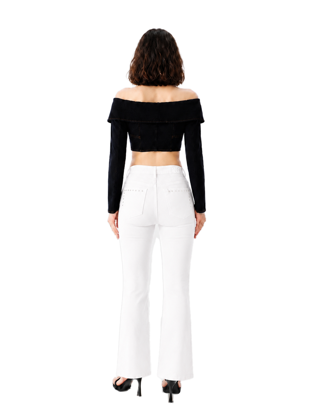 Kasandra Mid Rise Studded Bootcut Jean