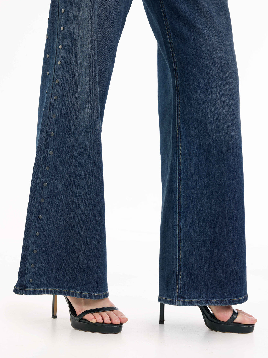 Kendall High Rise Side Studded Wide Leg Jean