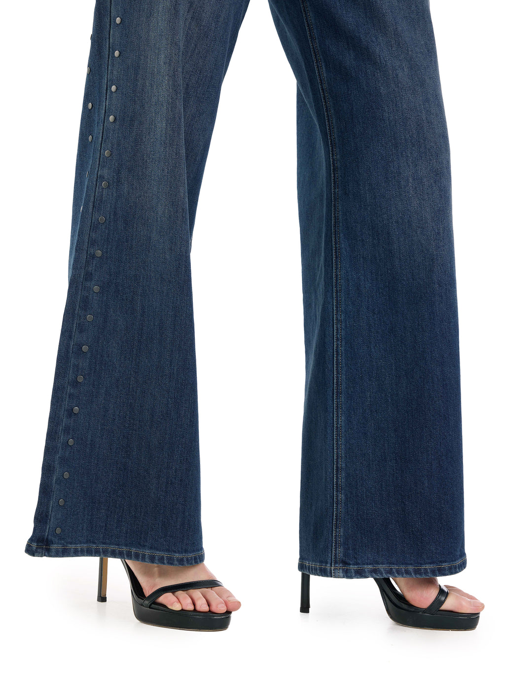 Kendall High Rise Side Studded Wide Leg Jean