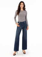 Kendall High Rise Embroidered Wide Leg Jean
