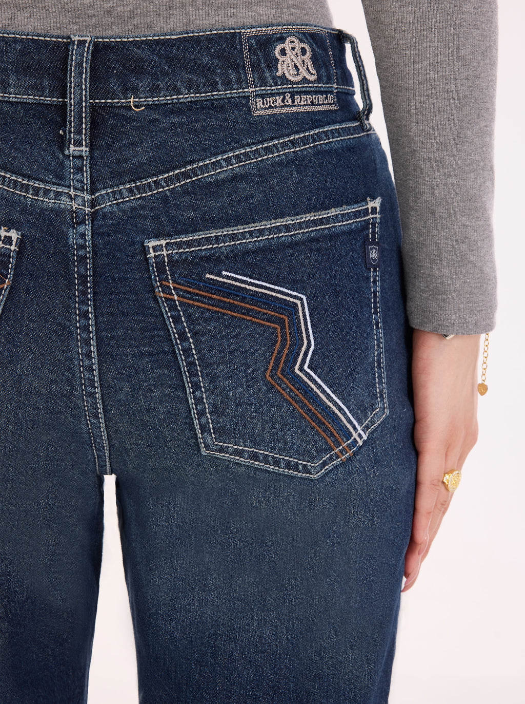 Kendall High Rise Embroidered Wide Leg Jean