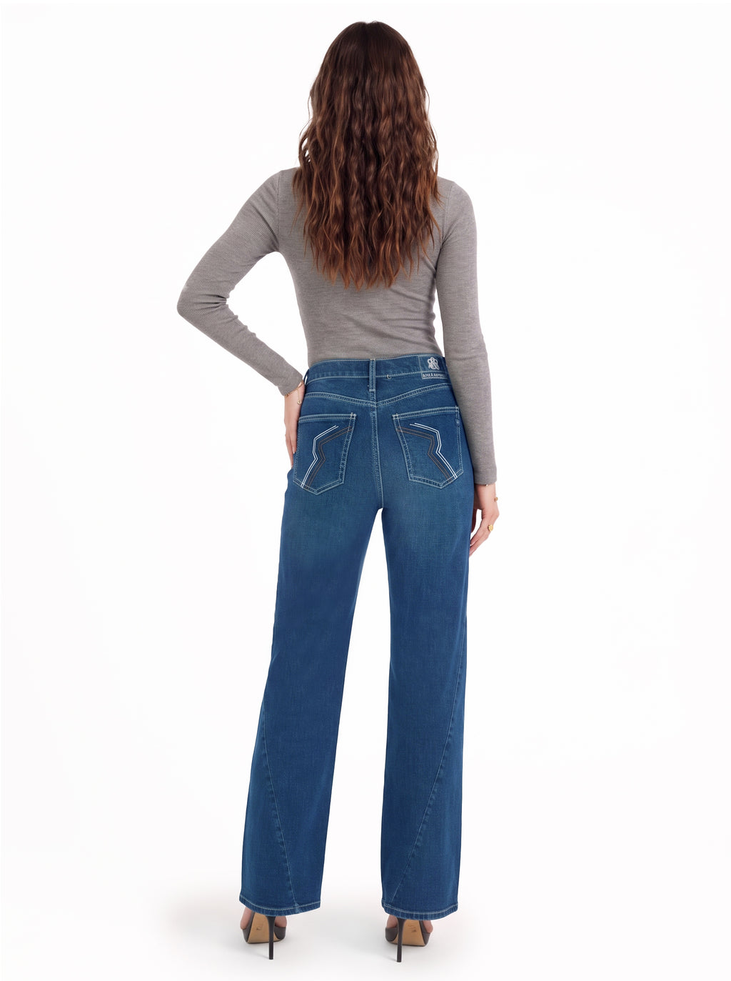 Kendall High Rise Embroidered Wide Leg Jean