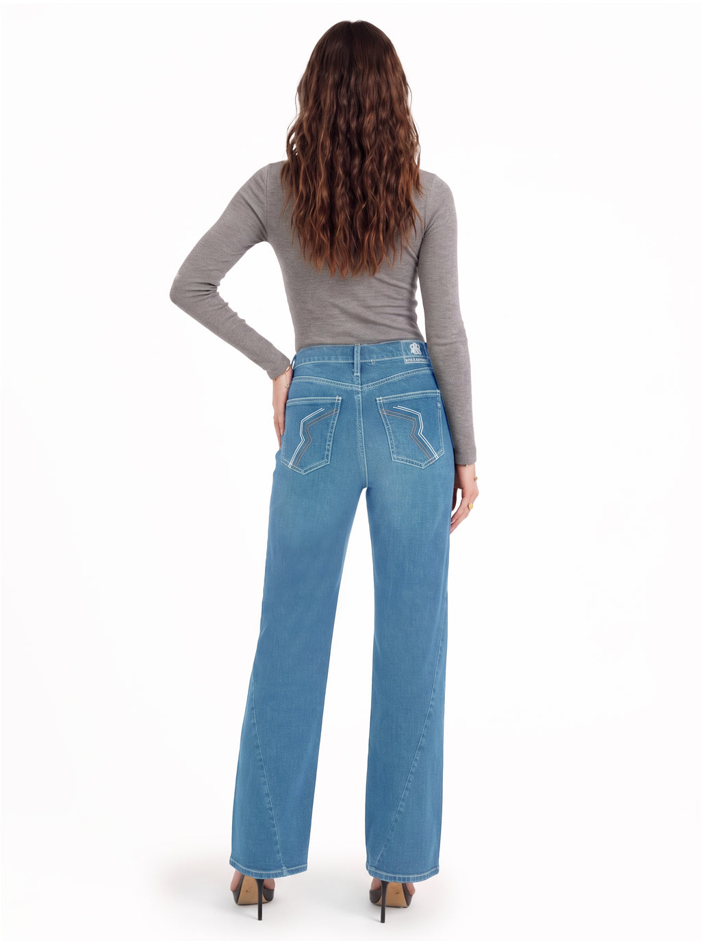 Kendall High Rise Embroidered Wide Leg Jean