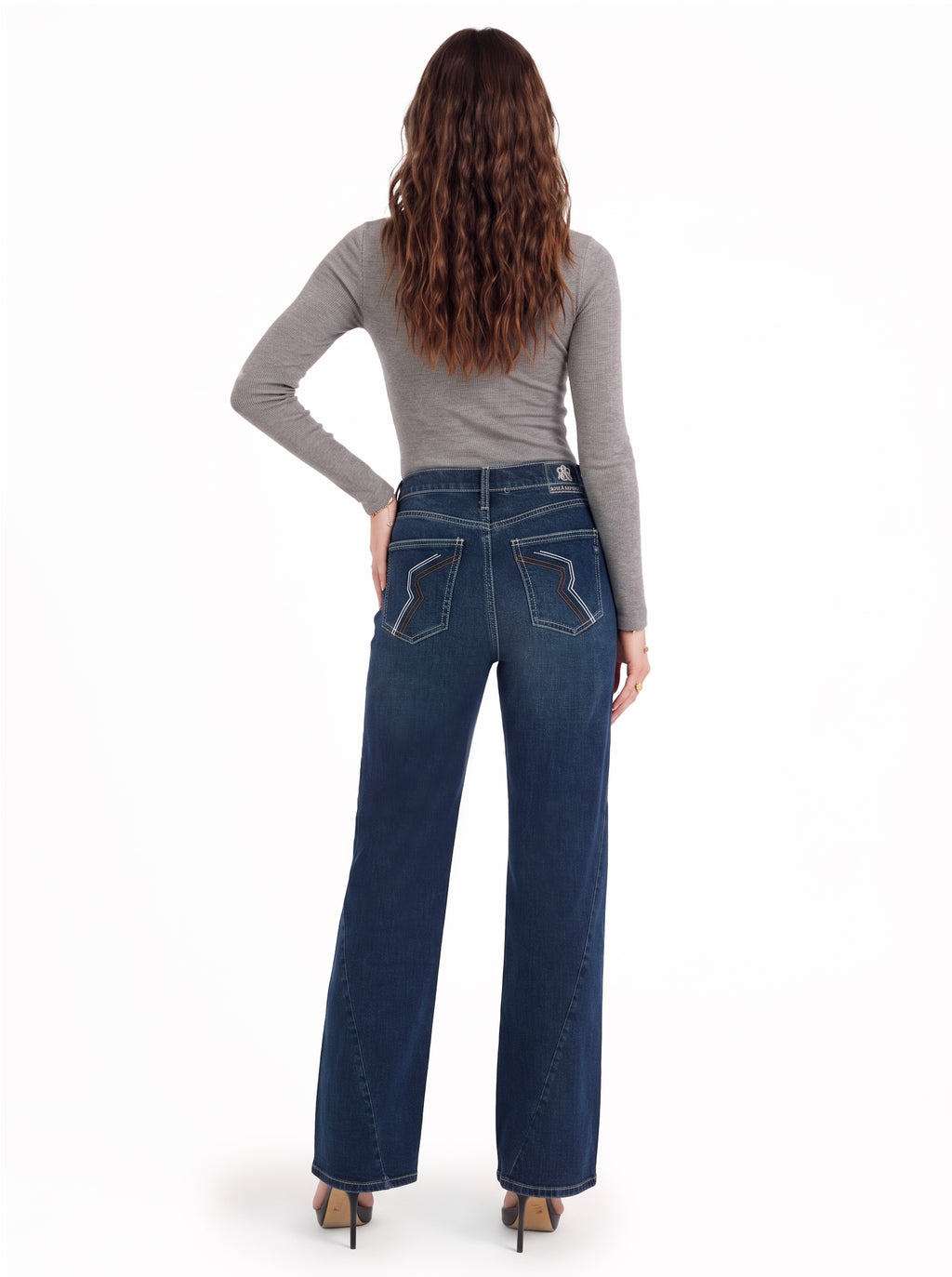 Kendall High Rise Embroidered Wide Leg Jean