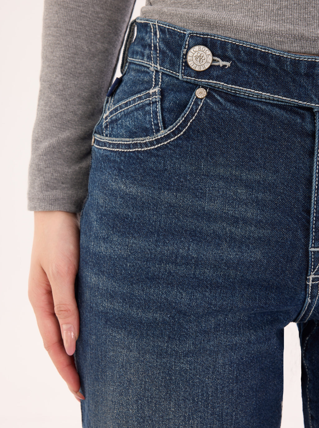 Kendall High Rise Embroidered Wide Leg Jean