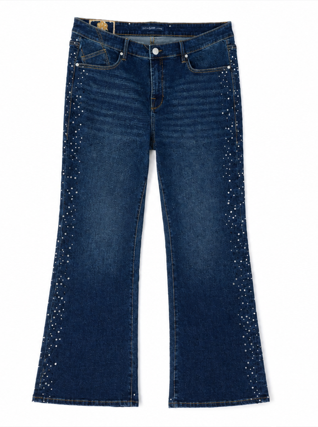 Karli Rhinestone Embellished Flare Jean