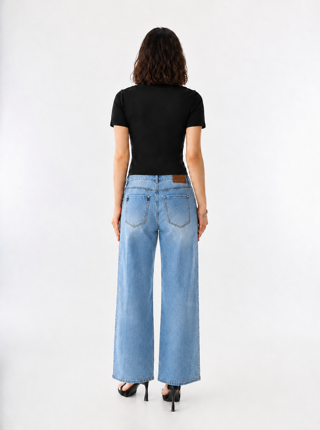 Karli Rhinestone Embellished Flare Jean