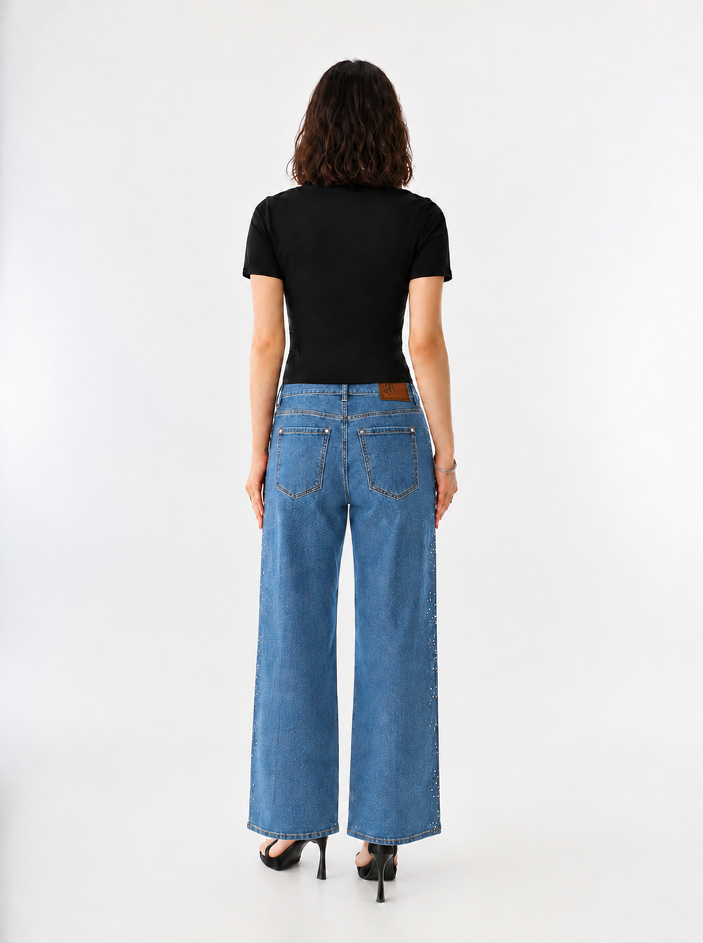 Karli Rhinestone Embellished Flare Jean