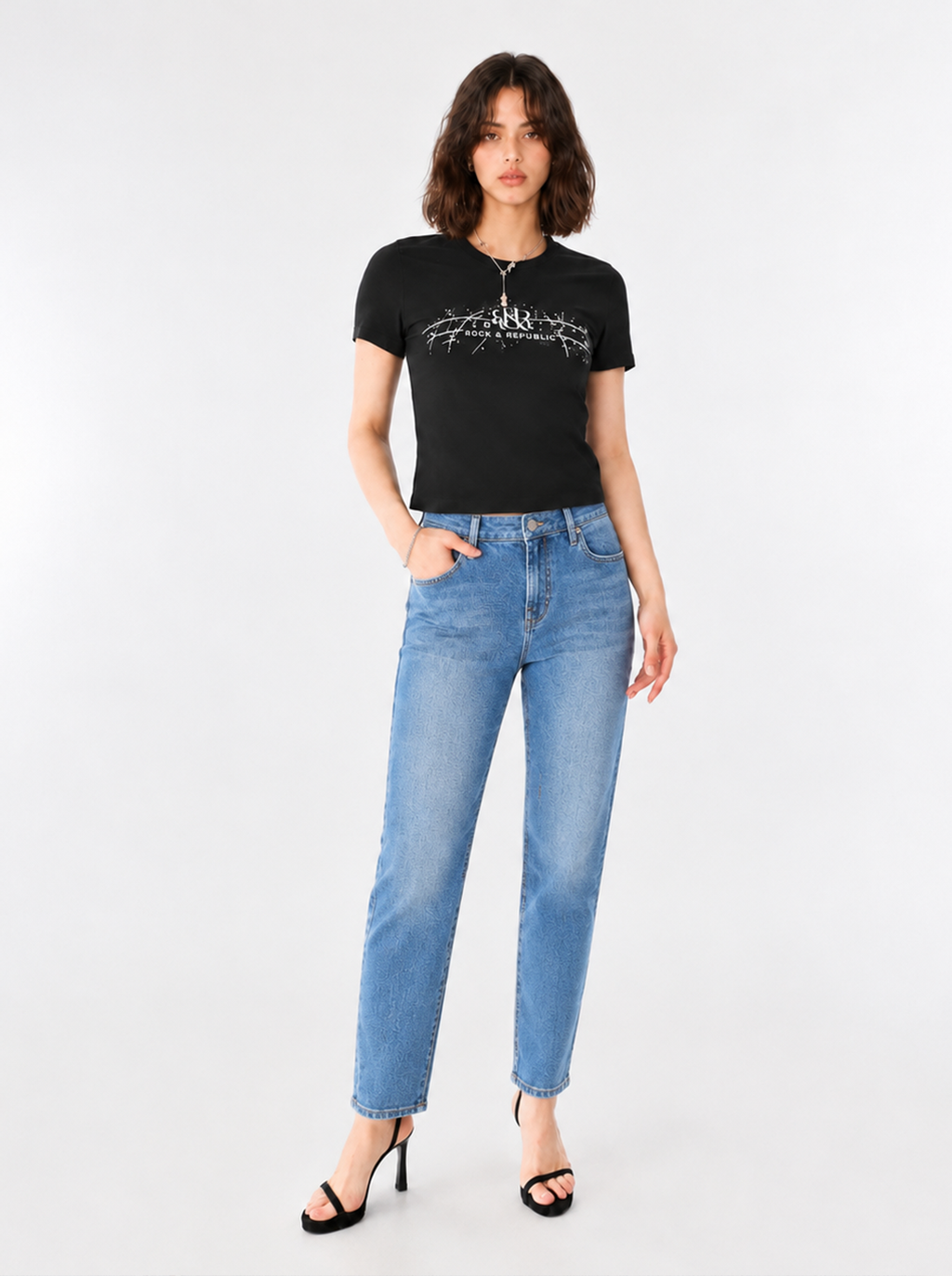 Kaia Studded Straight Jean