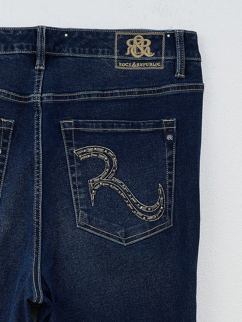 Kaia Rhinestone Swirl Straight Jean
