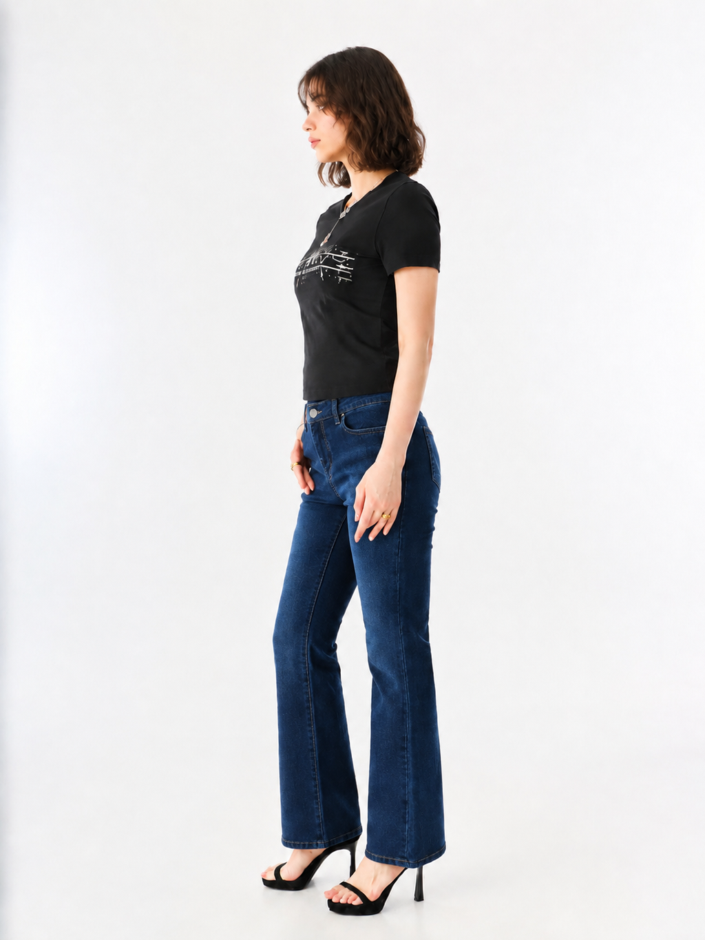 Kaia Rhinestone Swirl Straight Jean