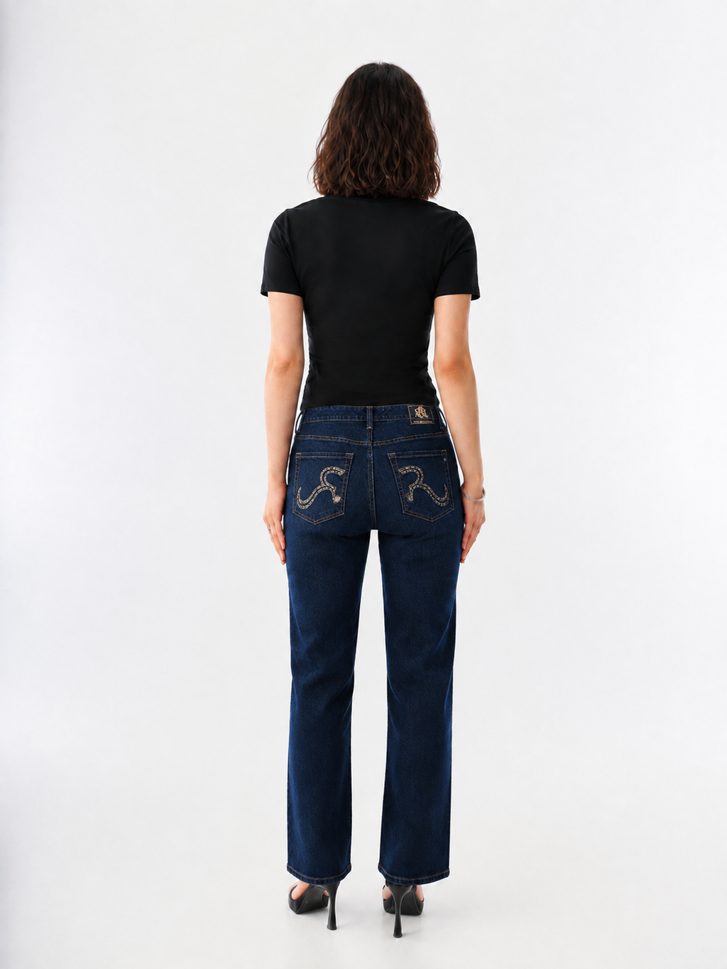 Kaia Rhinestone Swirl Straight Jean