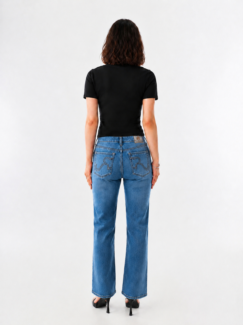 Kaia Rhinestone Swirl Straight Jean