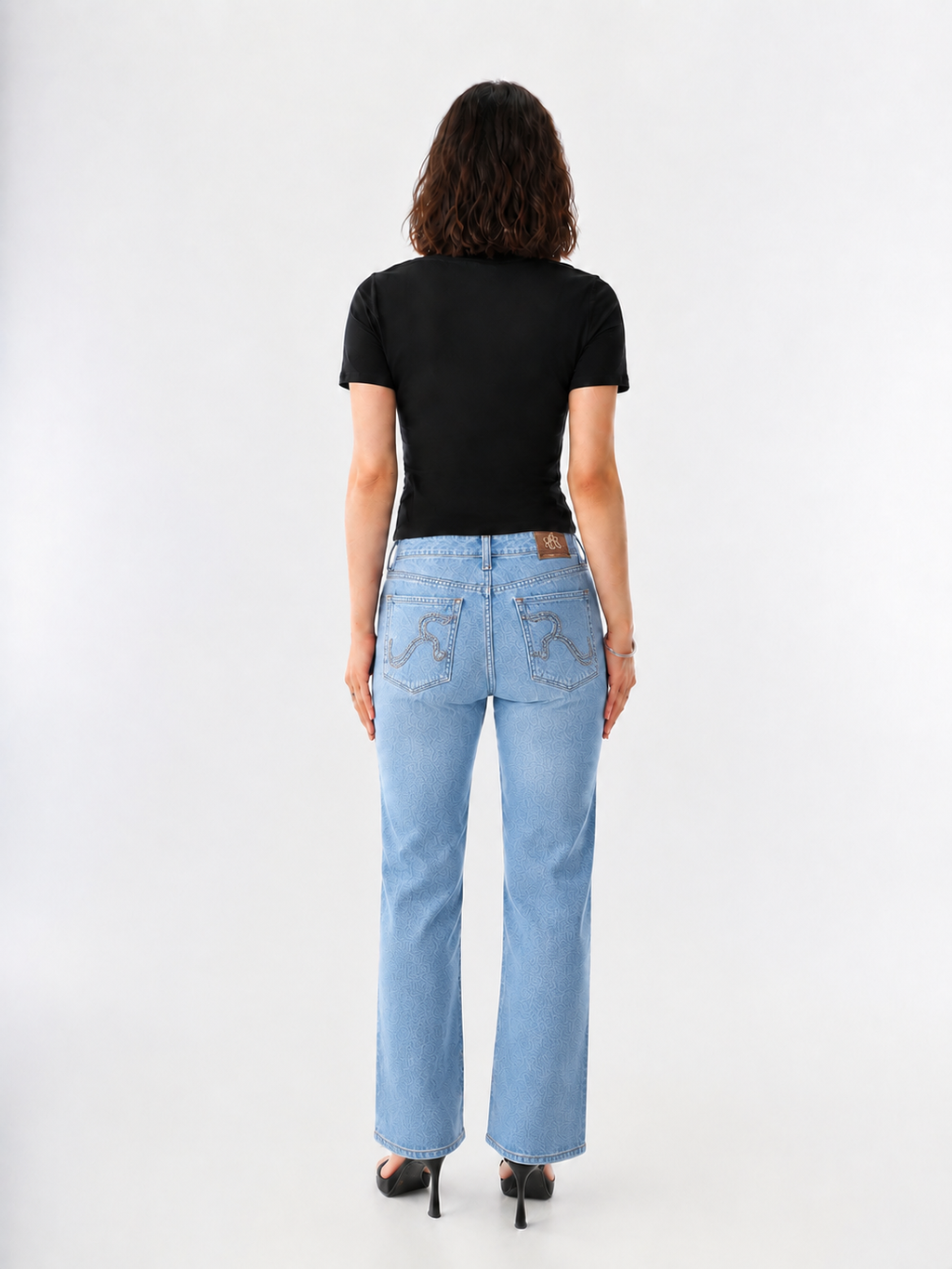 Kaia Rhinestone Swirl Straight Jean