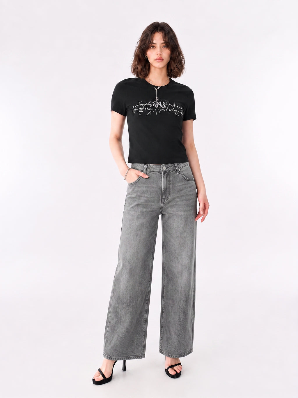Kendall Black Wide Leg Jean