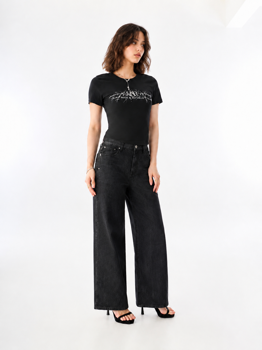 Kendall Black Wide Leg Jean