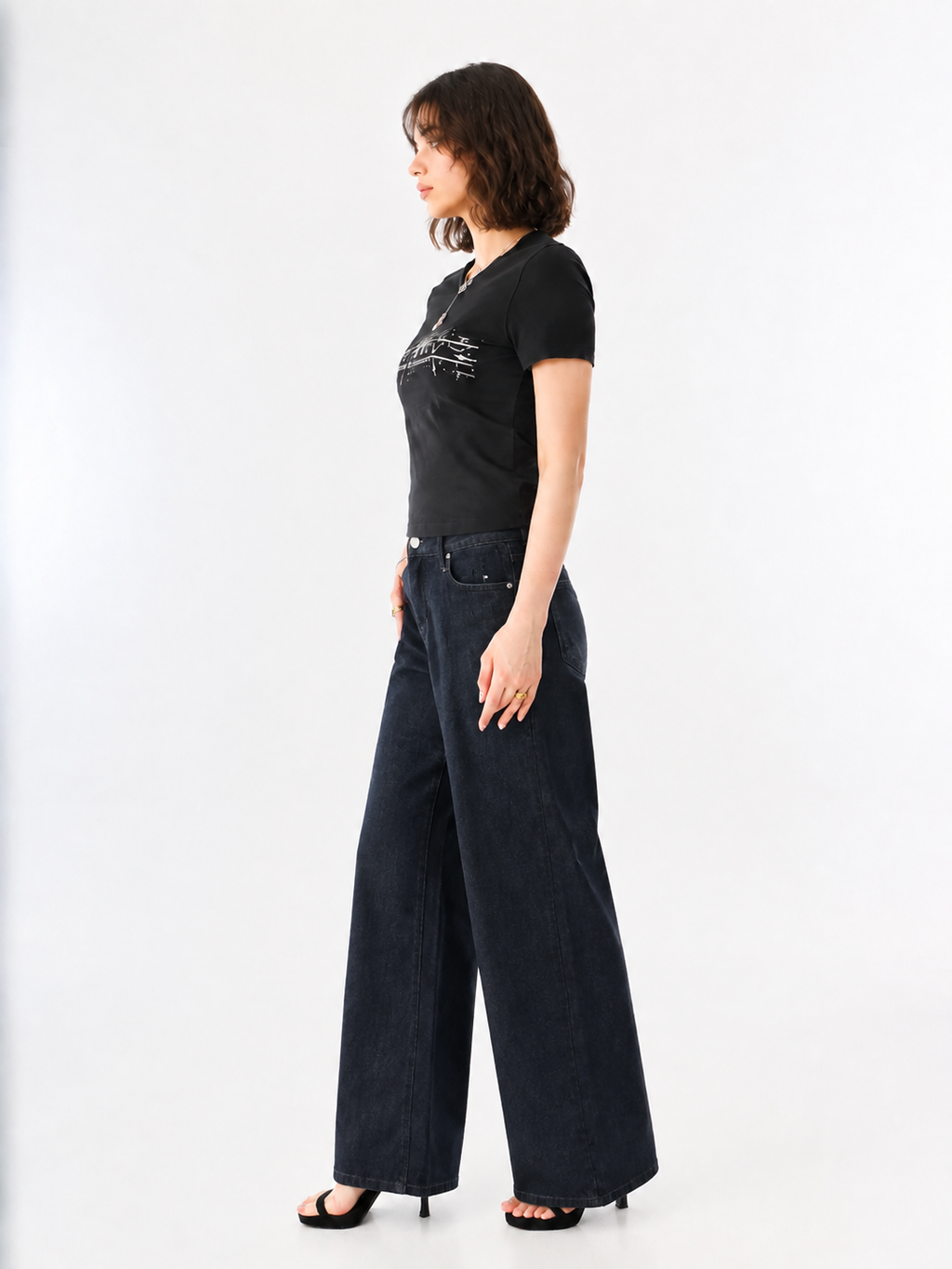 Kendall Black Wide Leg Jean