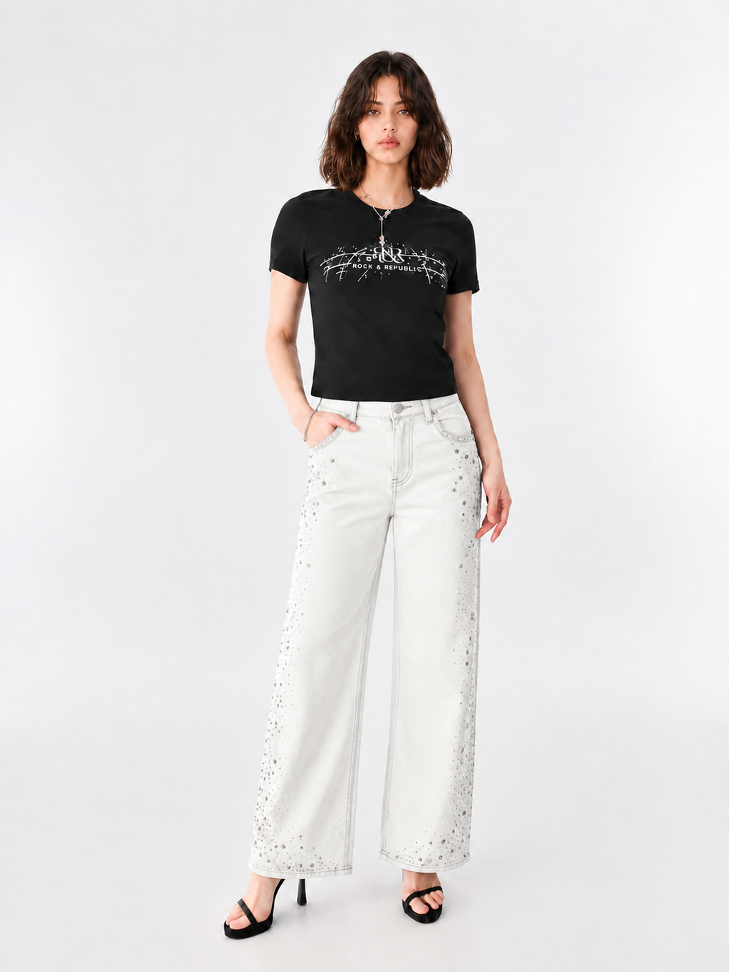 Kendall Black Wide Leg Jean