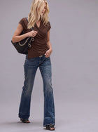 Ruched Drawstring Wrap Top