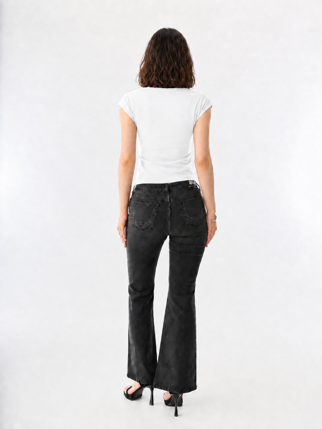 Ribbed Crop T-Shirt with Signature Logo Patch Detail