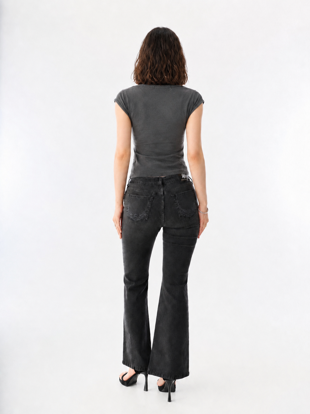 Ribbed Crop T-Shirt with Signature Logo Patch Detail
