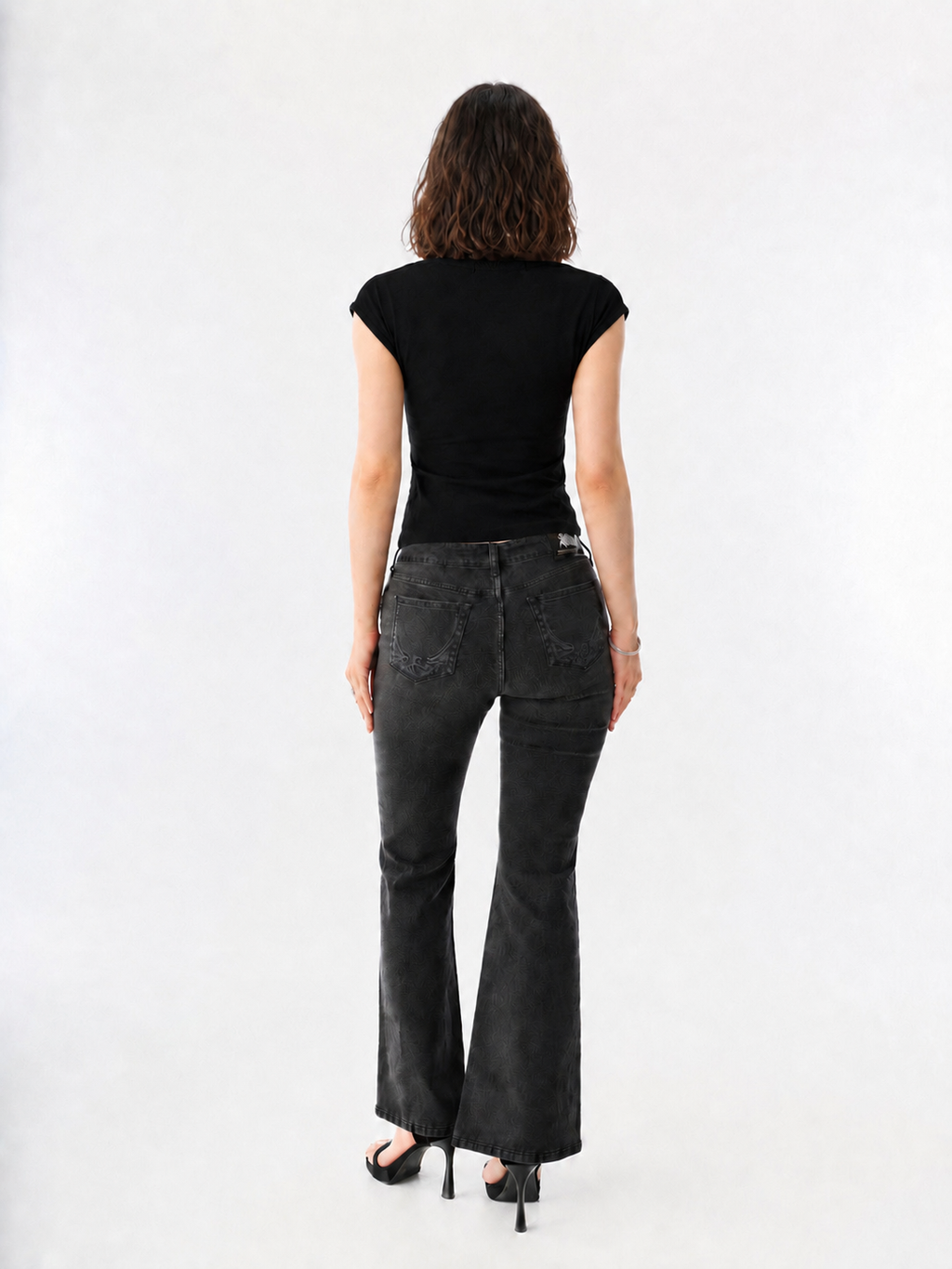 Ribbed Crop T-Shirt with Signature Logo Patch Detail