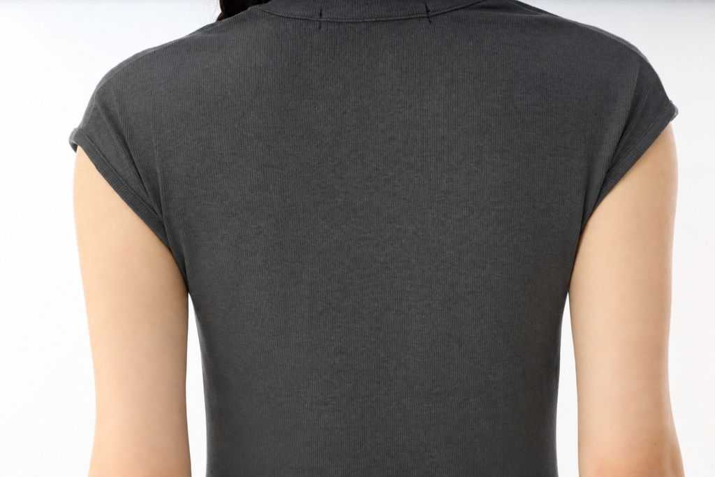 Ribbed Crop T-Shirt with Signature Logo Patch Detail