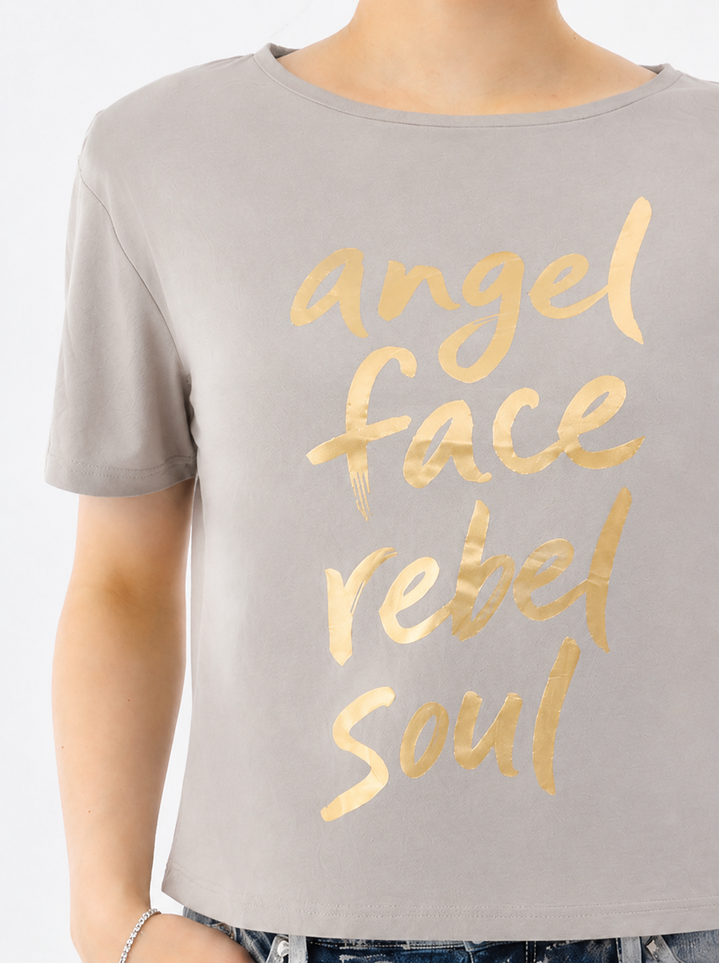 Gold Foil Graphic Crew Neck Tee